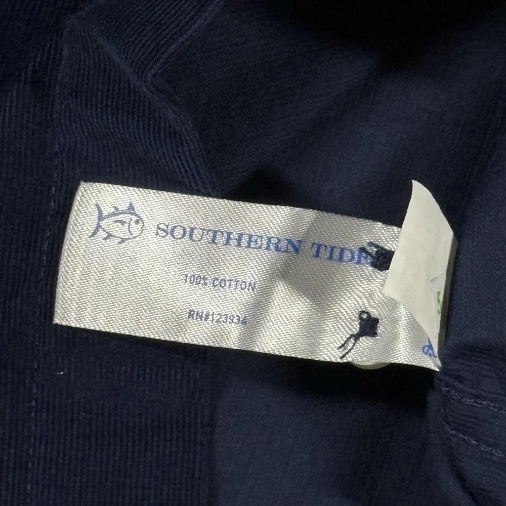 Southern Tide Size XL Blue Lightweight Bedford Cord Long Sleeve‎ Sport Shirt